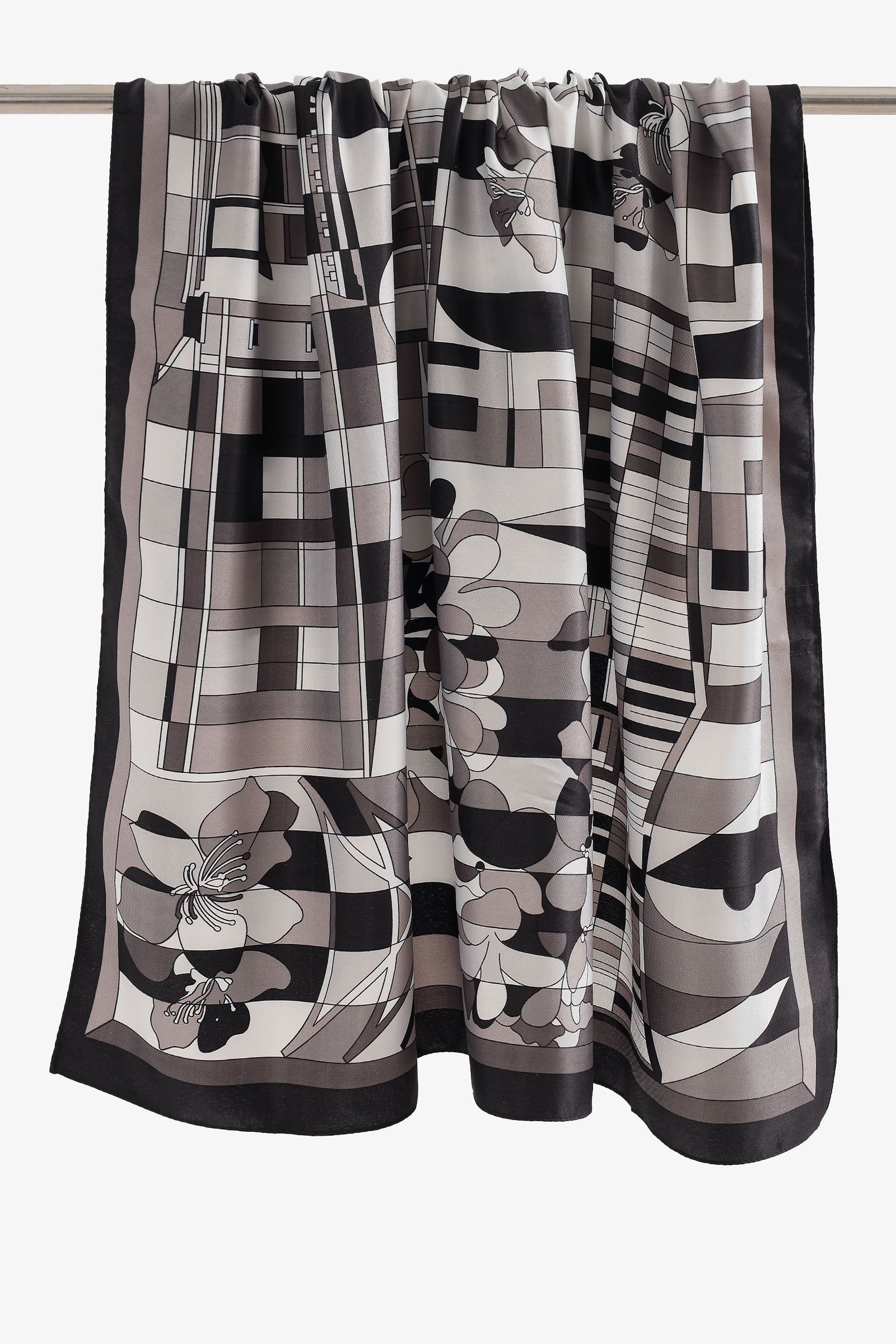 Mixed Print Satin Scarf