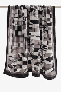 Mixed Print Satin Scarf
