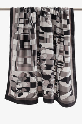 Mixed Print Satin Scarf