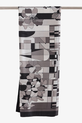 Mixed Print Satin Scarf
