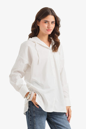 Hooded Button-Up Shirt