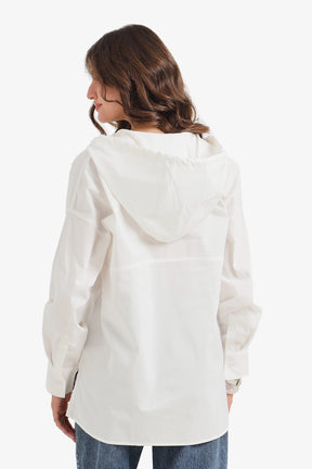 Hooded Button-Up Shirt
