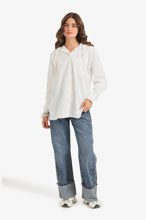 Hooded Button-Up Shirt