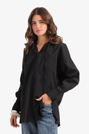 Hooded Button-Up Shirt