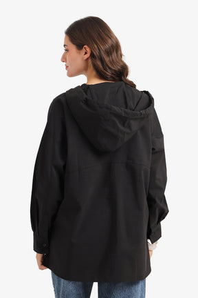 Hooded Button-Up Shirt