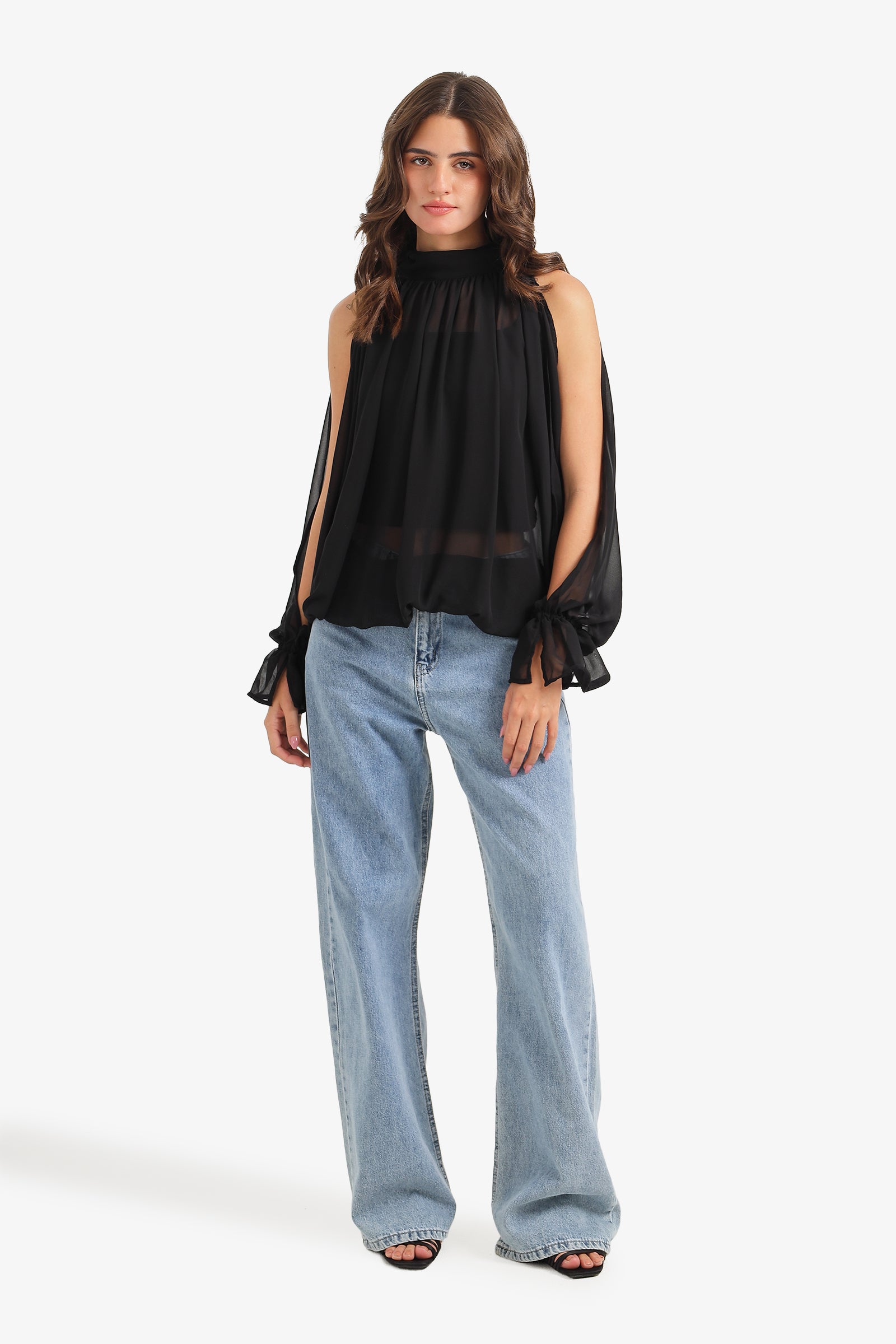 Cold-Shoulder Sleeve Blouse