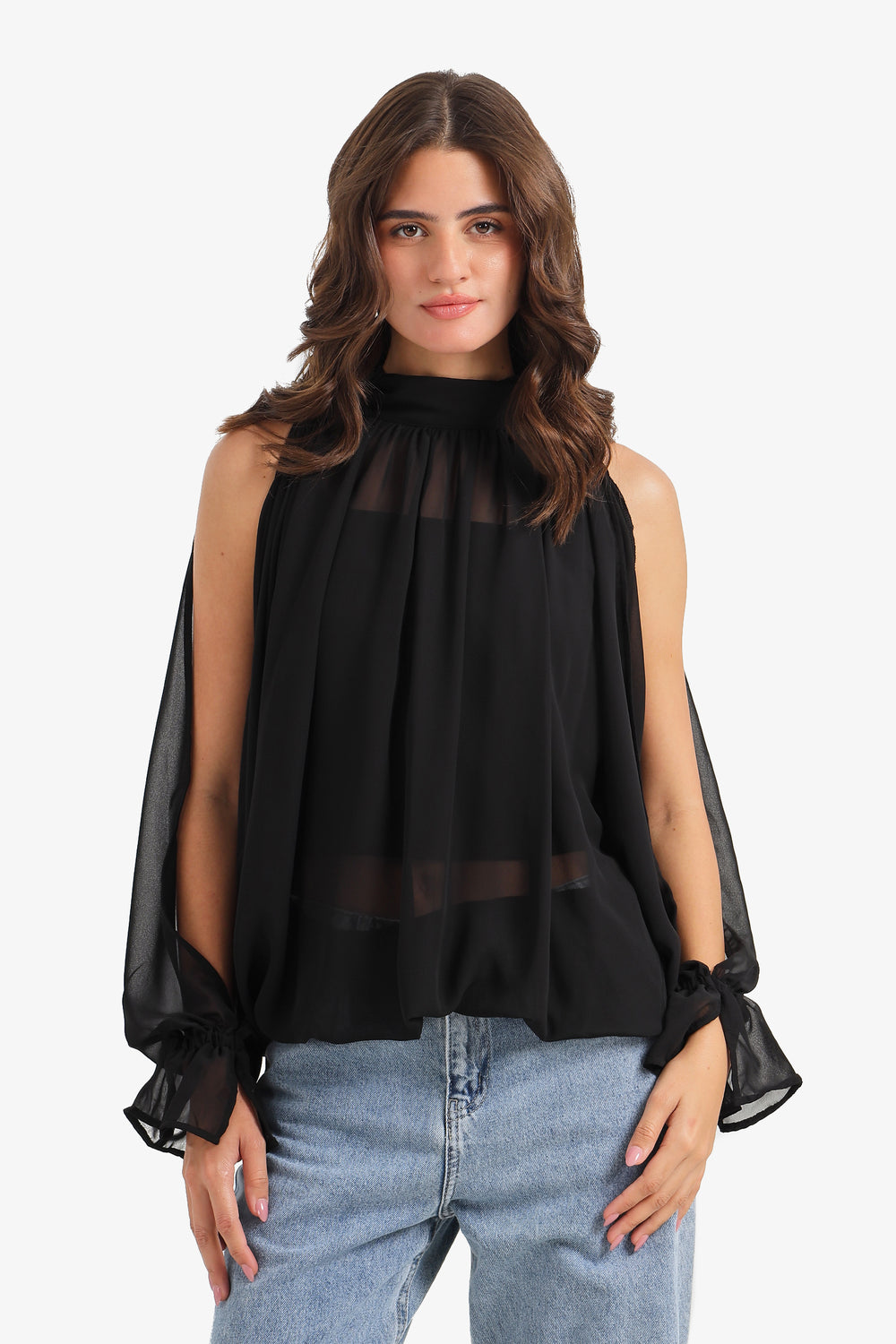 Cold-Shoulder Sleeve Blouse