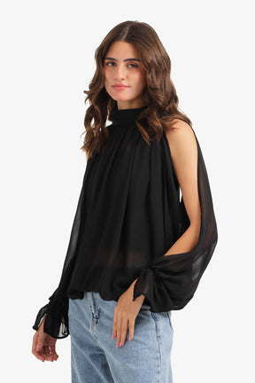 Cold-Shoulder Sleeve Blouse