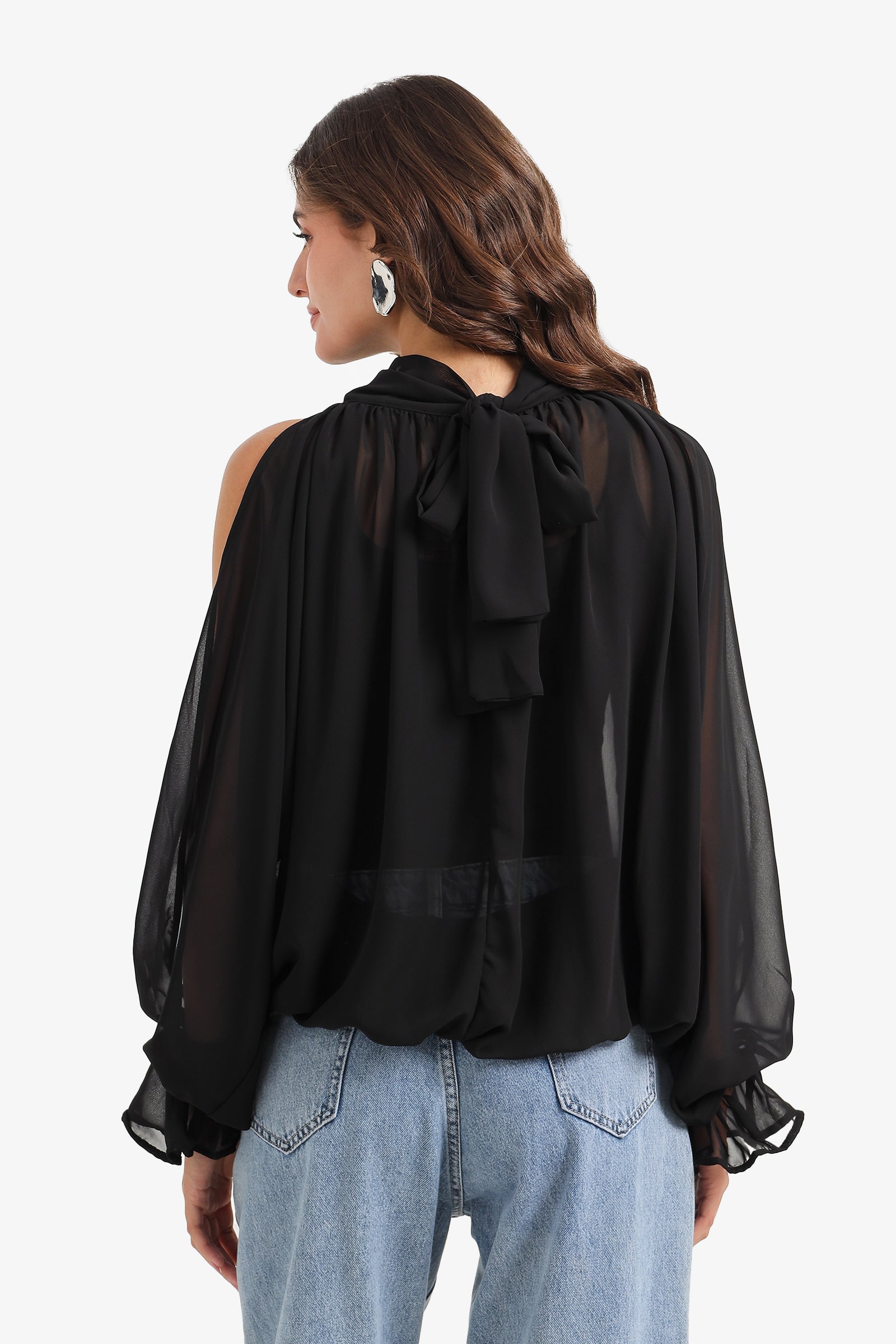 Cold-Shoulder Sleeve Blouse
