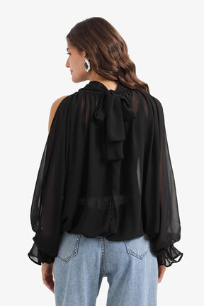 Cold-Shoulder Sleeve Blouse
