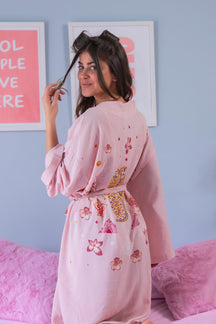 Printed Back Viscose Robe