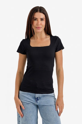 Square Neck Slim-Fit Top