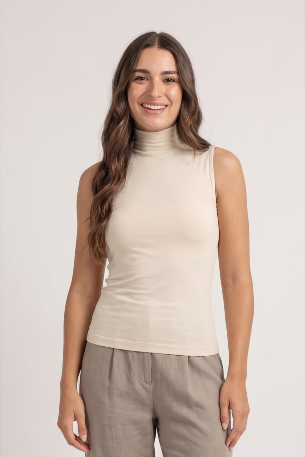 High Neck Sleeveless Top