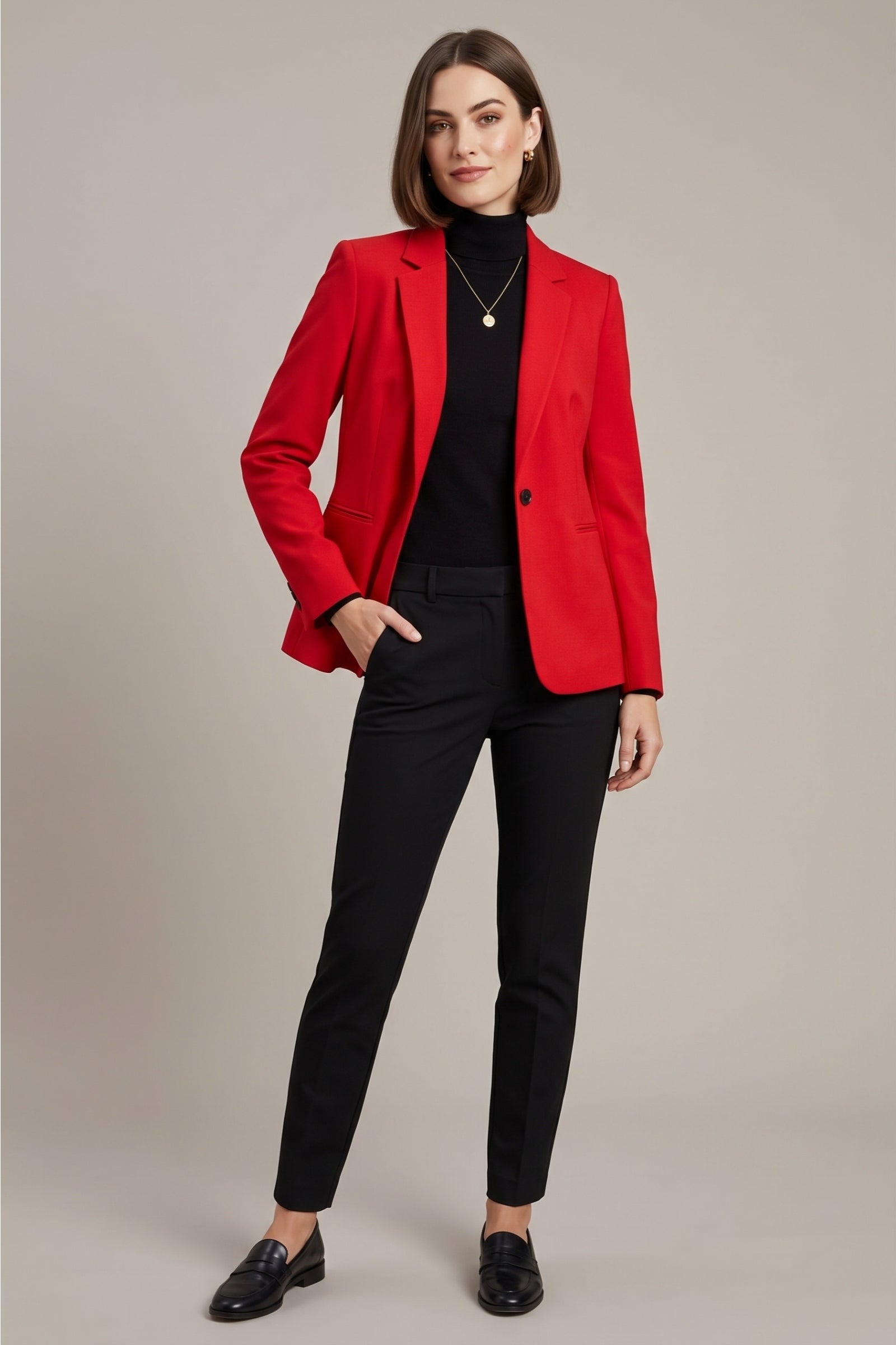 Single-Button Structured Blazer