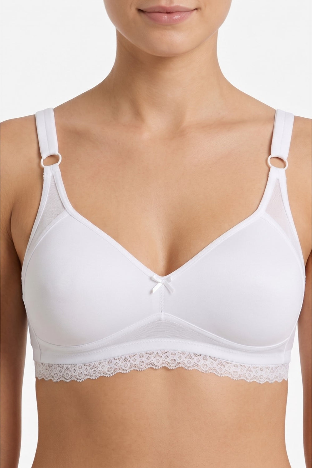 Lace-Trim Wireless Bra