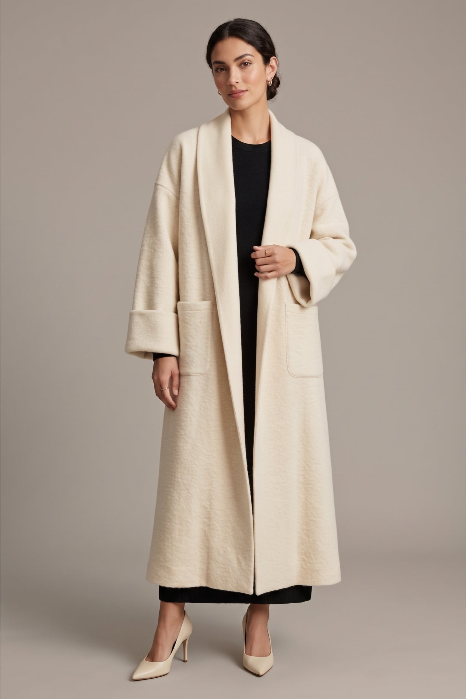 Shawl-Collar Maxi Coat