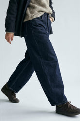 Curved-Barrel Denim Pants