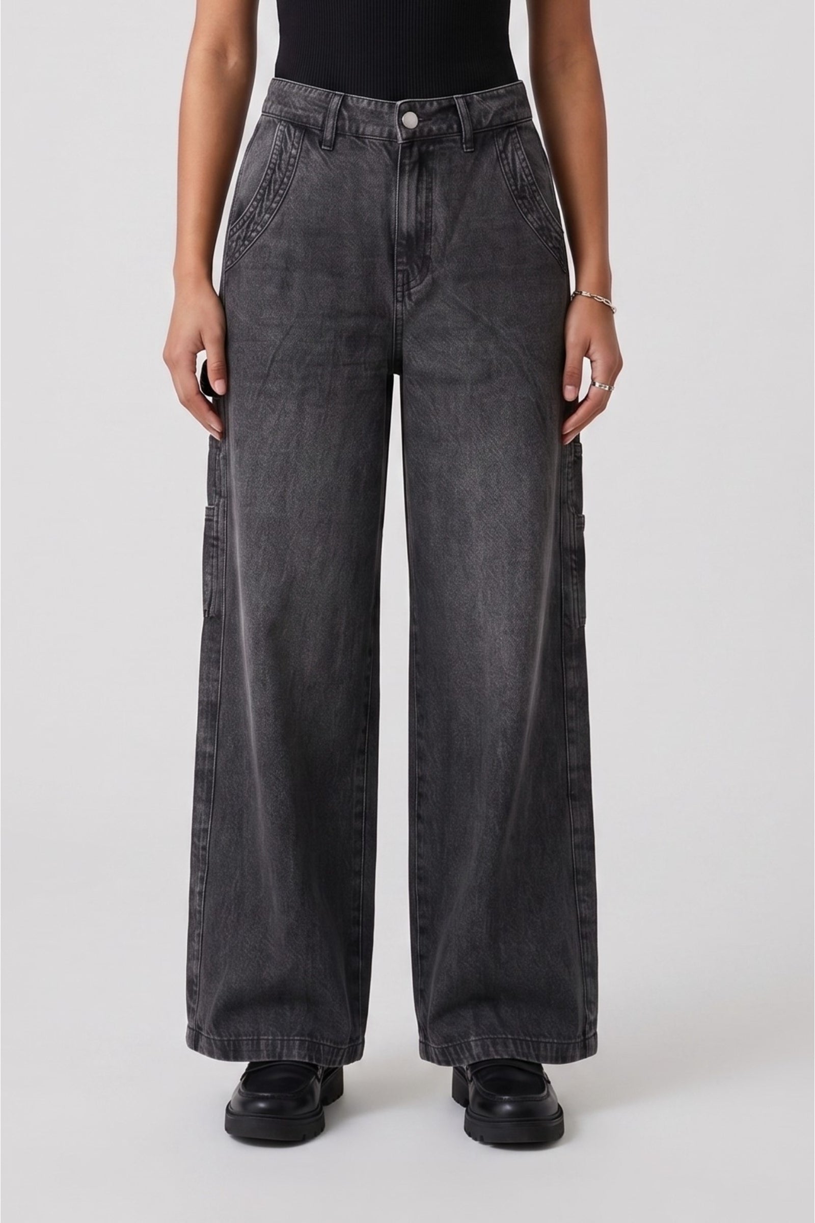 Washed Denim Pants
