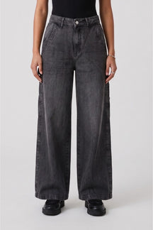 Washed Denim Pants