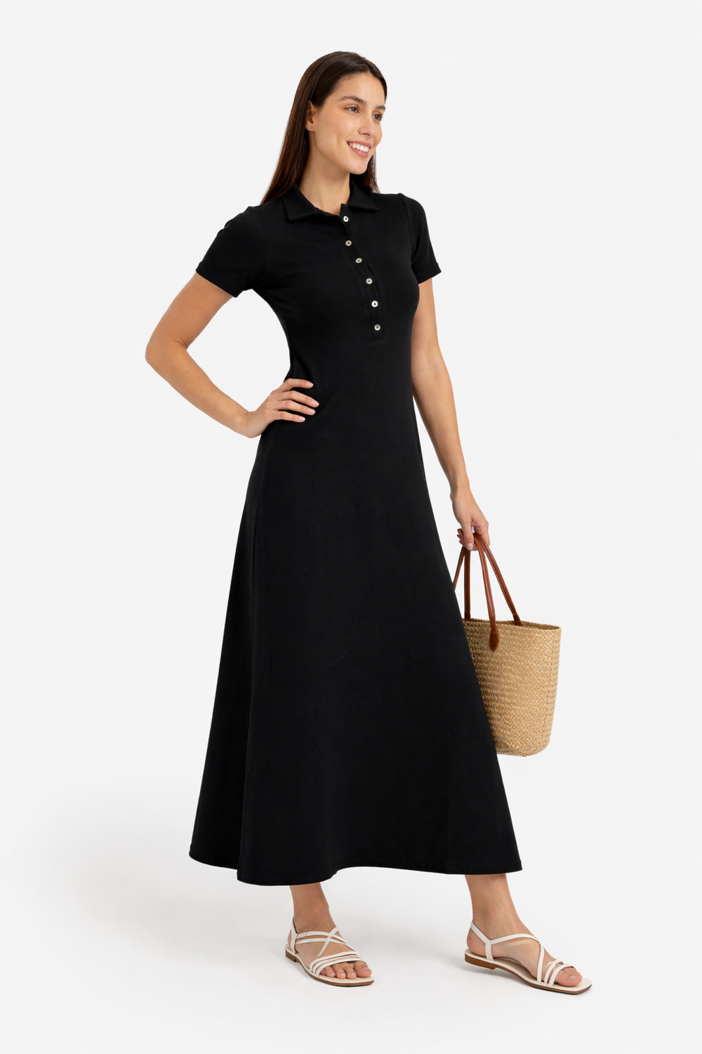 فستان بولو ميدي