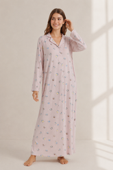 Printed Long-Sleeve Nightgown
