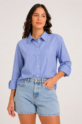 Striped High-Low Shirt