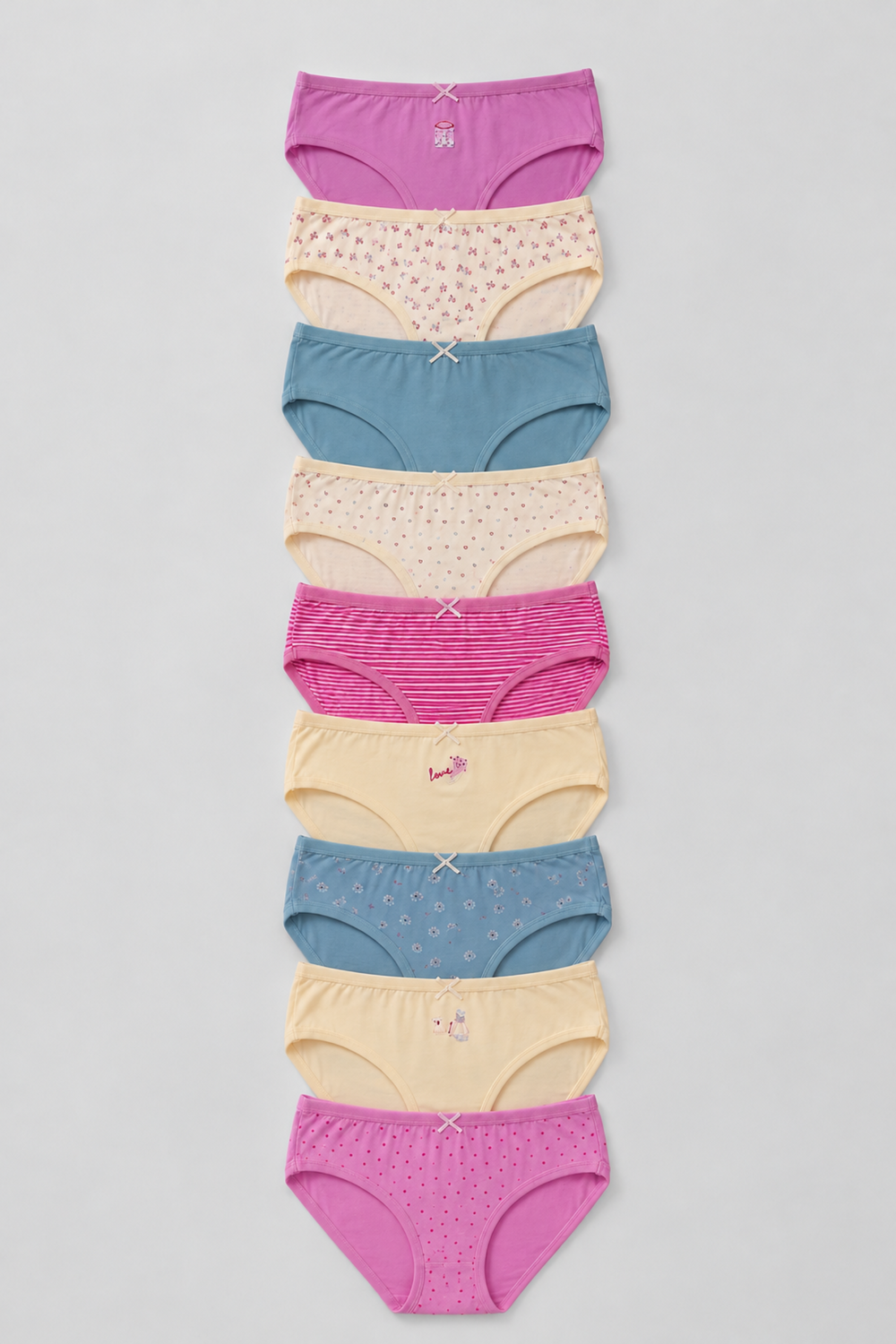 Pack of 10 Colored Bikini Panties