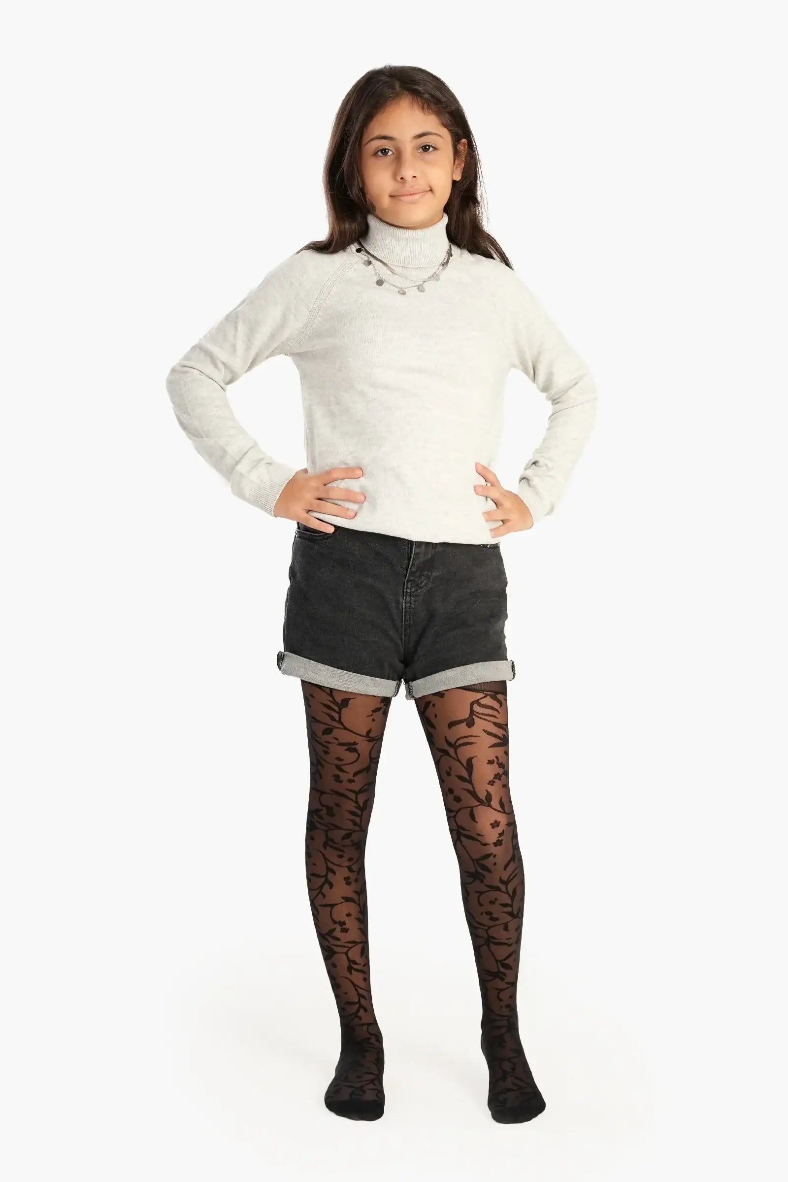 Girly Jacquard Pantyhose