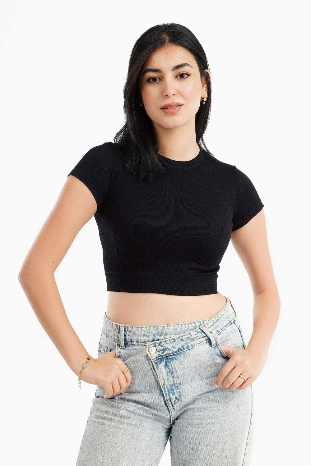 Short Sleeves Cropped Top - Carina - كارينا