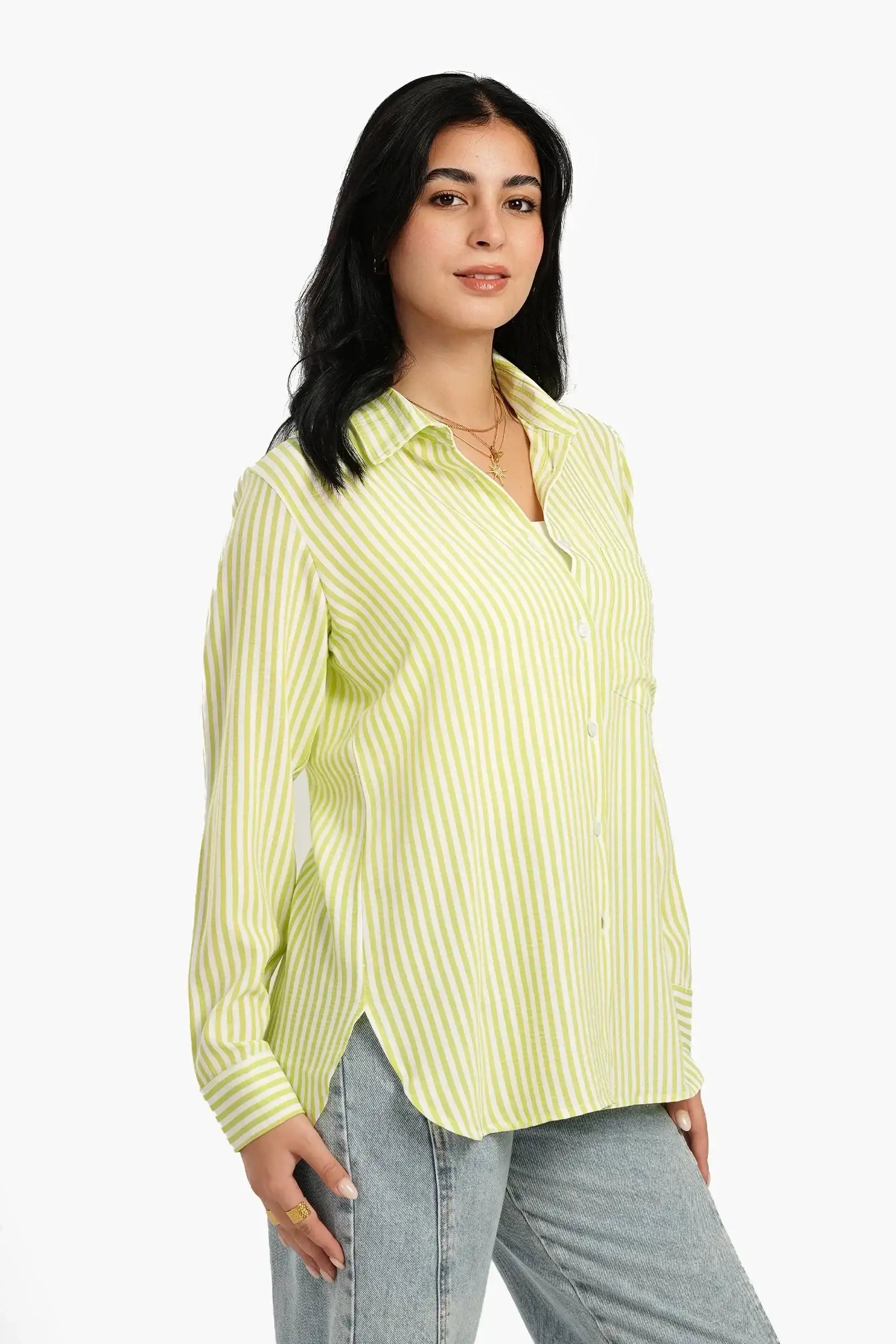 High Low Striped Shirt