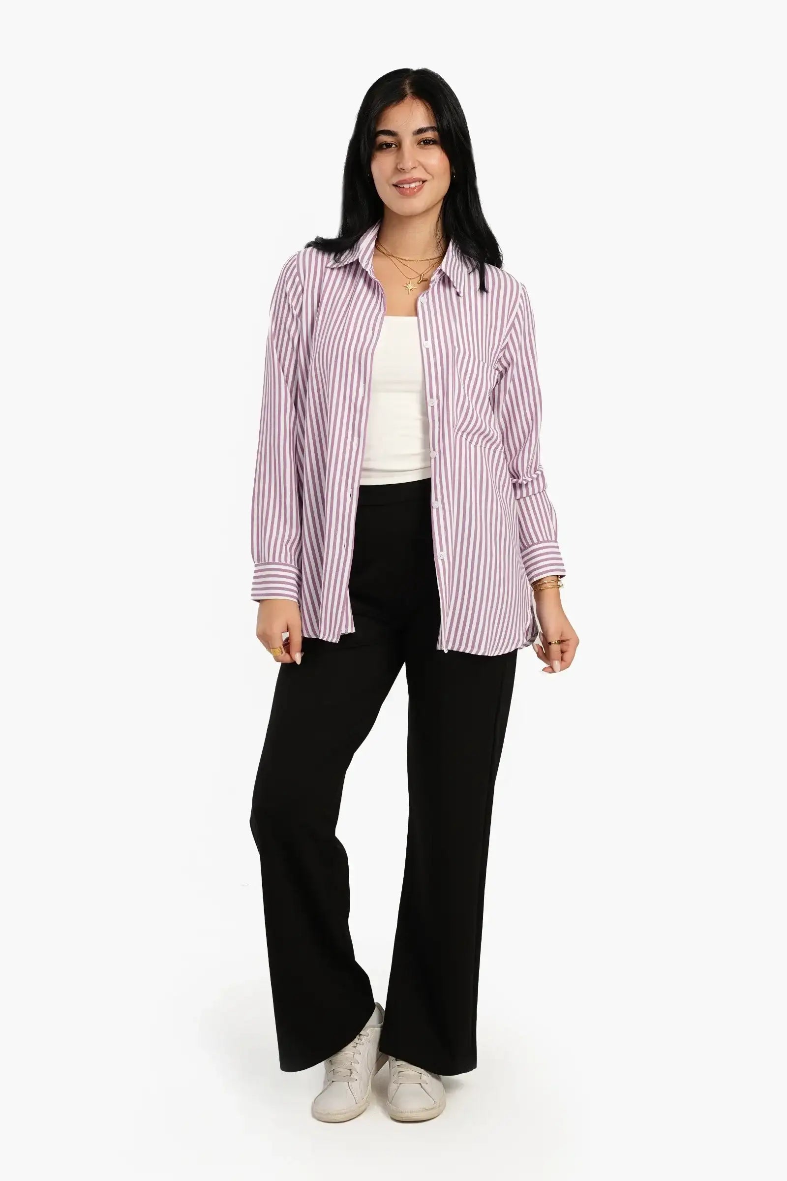 High Low Striped Shirt