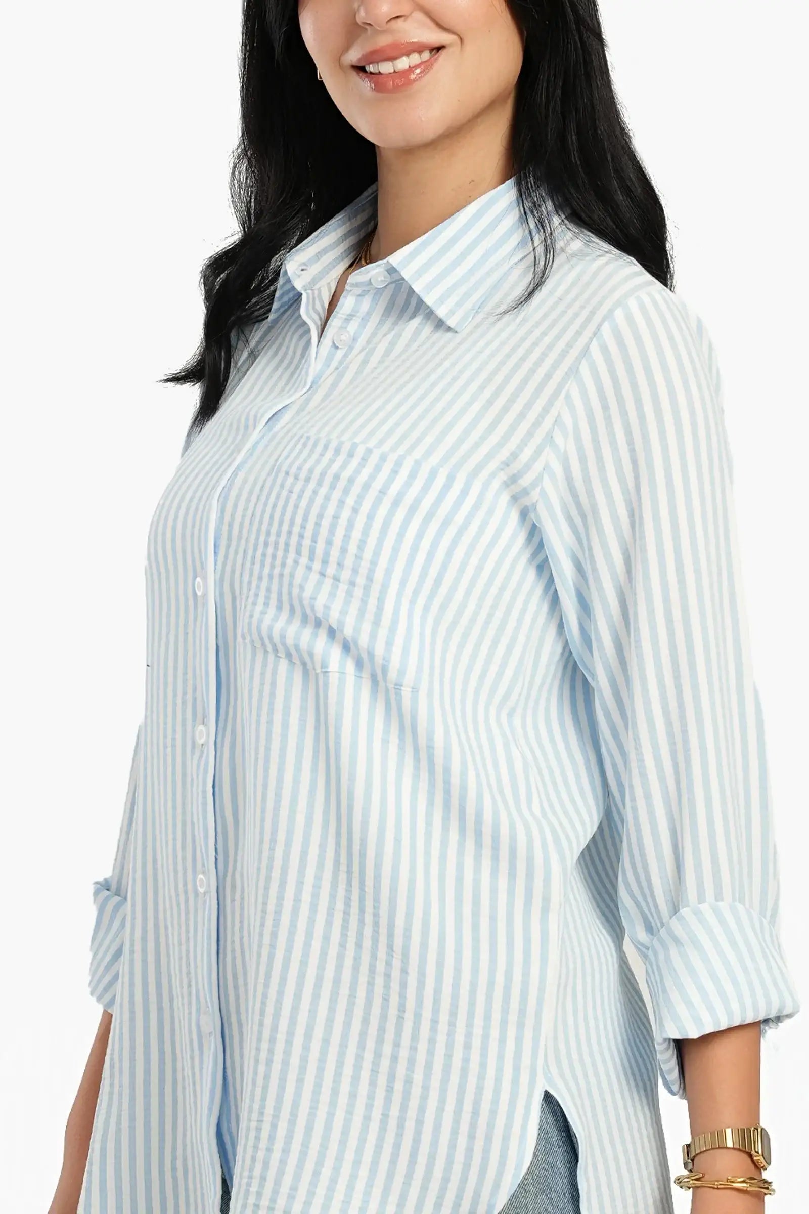 High Low Striped Shirt