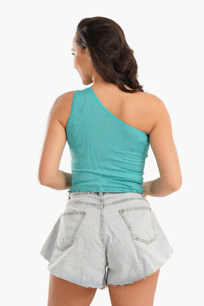 One Shoulder Cropped Top - Carina - كارينا