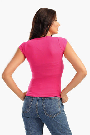 Microfiber Ribbed Top - Carina - كارينا