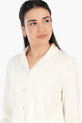 بيجامة فيسكوز بشريط بلون مختلف