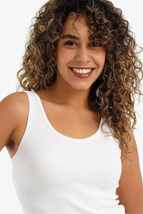 Square Back Ribbed Top - Carina - كارينا