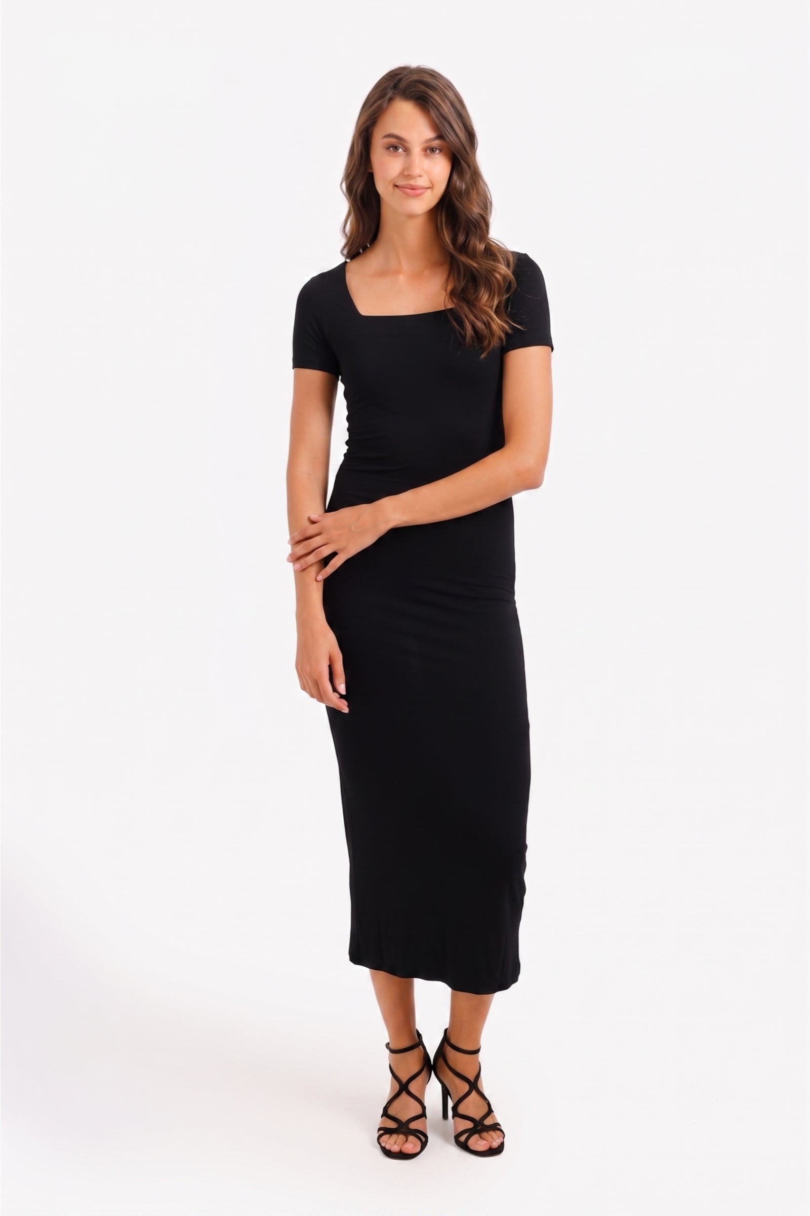 Square Neck Midi Dress