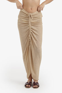 Ruched Maxi Beach Skirt