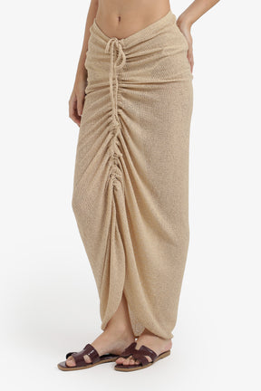Ruched Maxi Beach Skirt