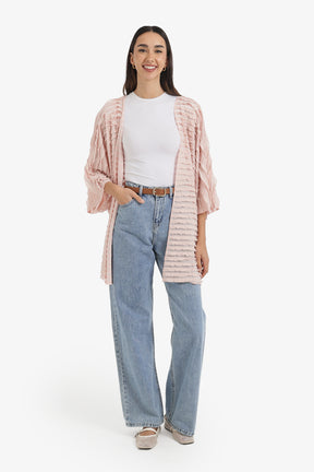Textured Ruffle Beach Kimono