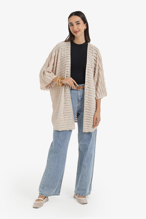 Textured Ruffle Beach Kimono