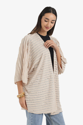 Textured Ruffle Beach Kimono