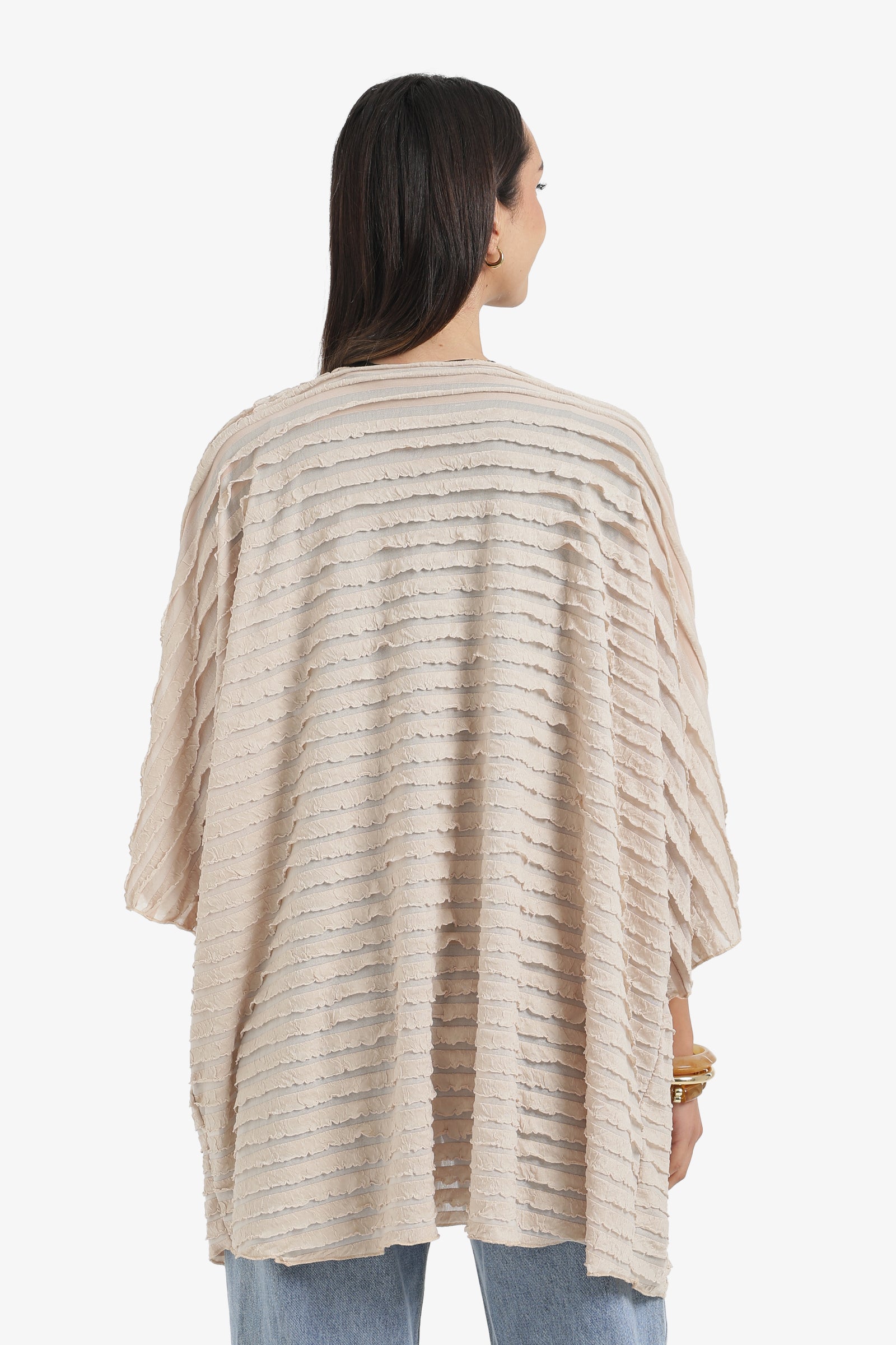 Textured Ruffle Beach Kimono