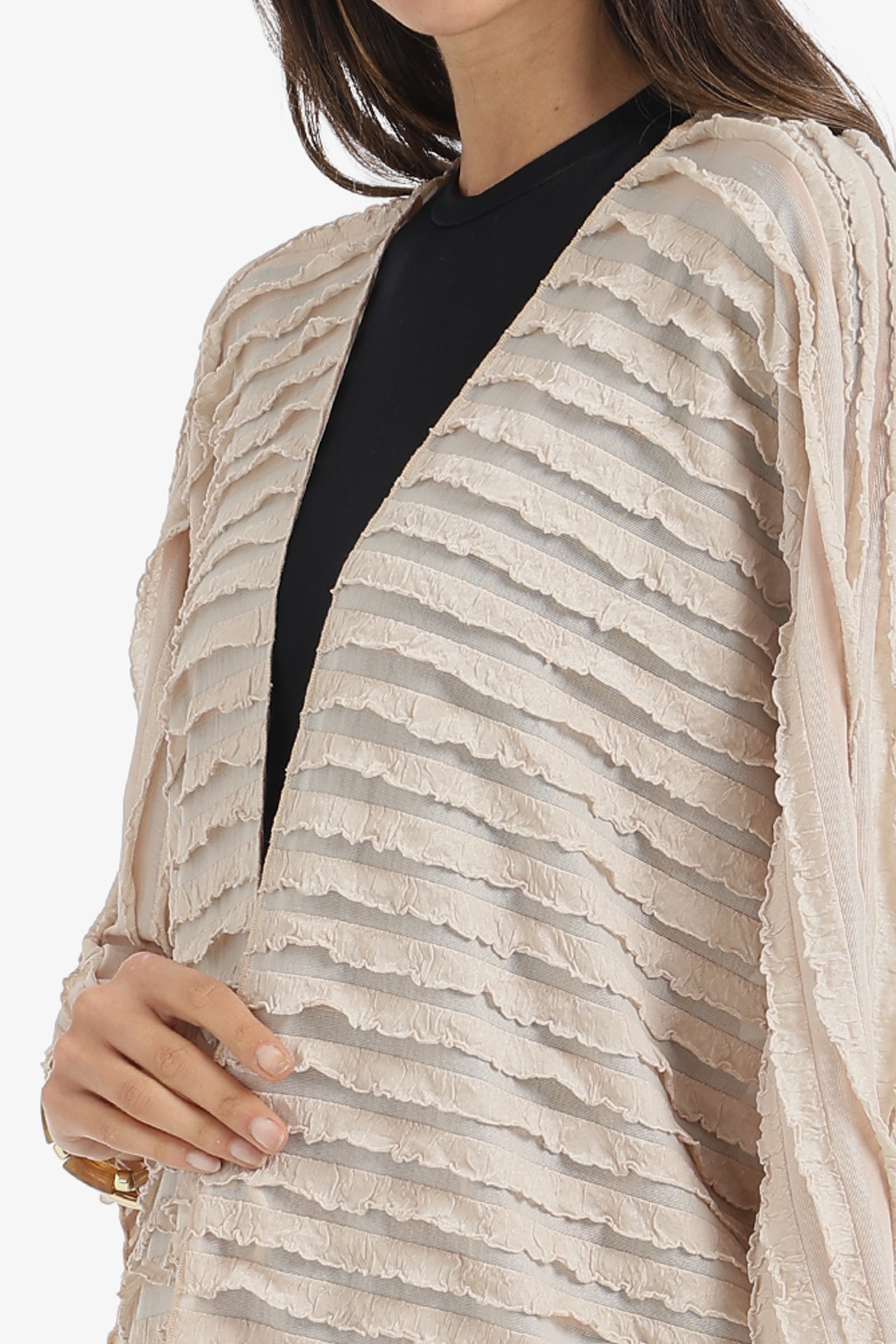 Textured Ruffle Beach Kimono