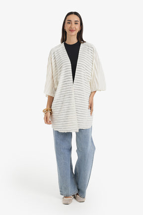 Textured Ruffle Beach Kimono
