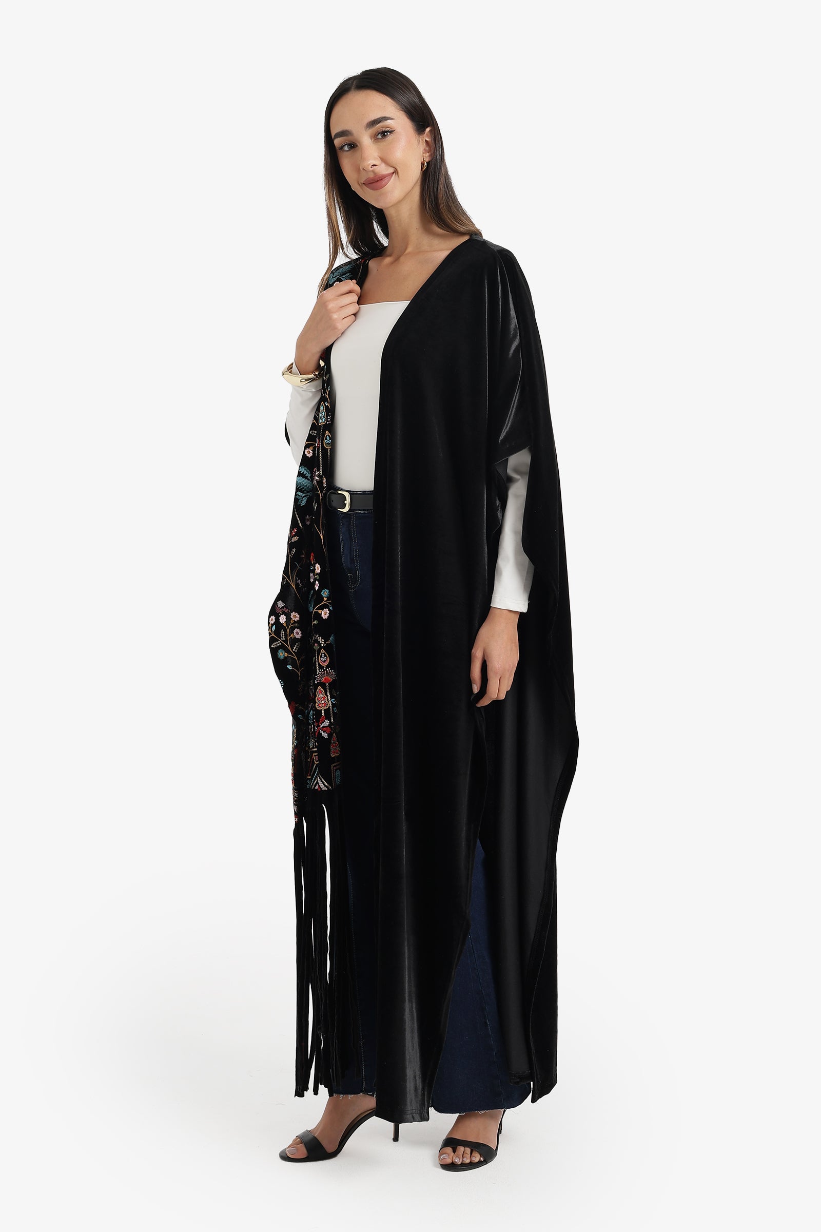 Side-Embroidered Poncho