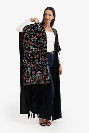 Side-Embroidered Poncho
