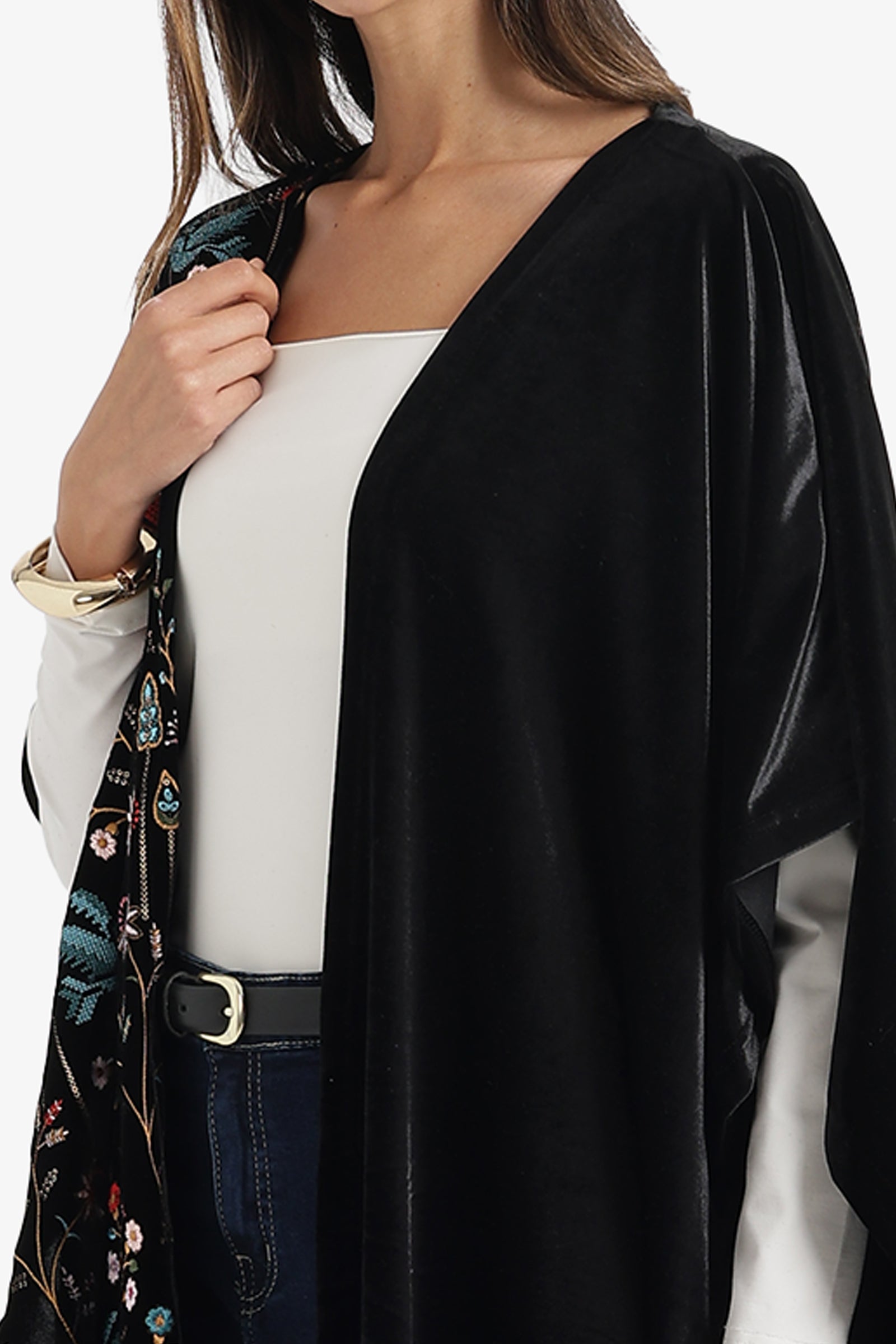 Side-Embroidered Poncho