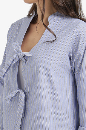 Striped Tie-Front Shirt