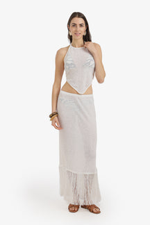 Fringe-Trim Beach Set